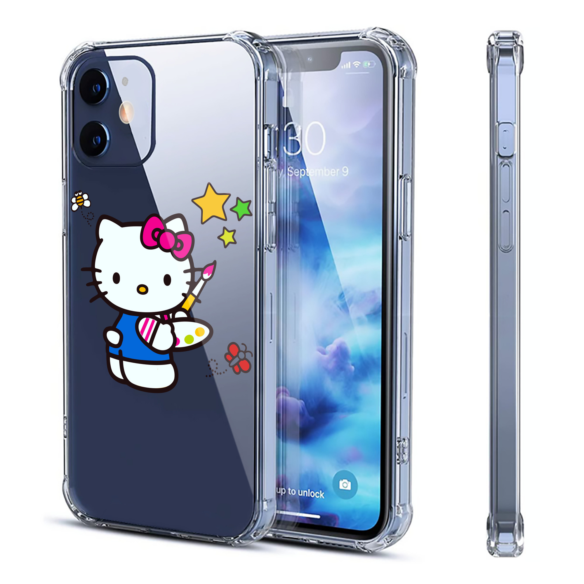 （画像用） Hello Kitty ハローキティ 【iPhone 12シリーズ対応】透明スマホケース（クリアソフトケース）